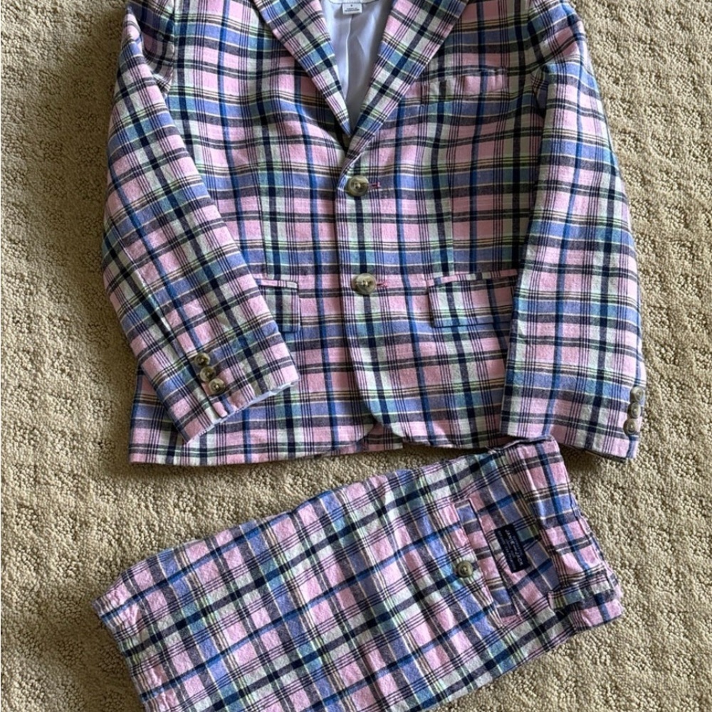 Janie and jack linen suit with shorts. size 6